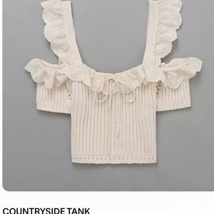 Avantlook Cream Ruffle Crop Top